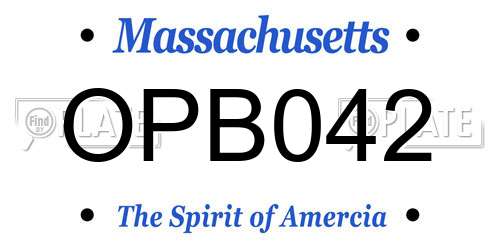 OPB042 Massachusetts License Plate