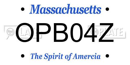 OPB04Z Massachusetts License Plate