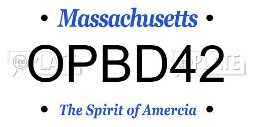 OPBD42 Massachusetts License Plate