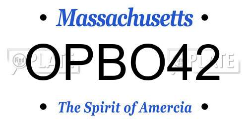 OPBO42 Massachusetts License Plate