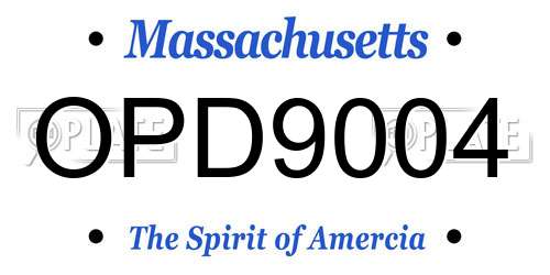OPD9004 Massachusetts License Plate
