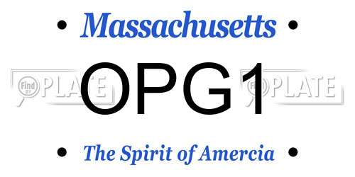 OPG1 Massachusetts License Plate