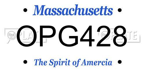 OPG428 Massachusetts License Plate
