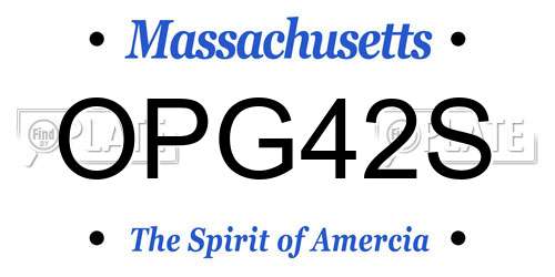 OPG42S Massachusetts License Plate