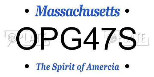 OPG47S Massachusetts License Plate