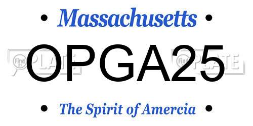 OPGA25 Massachusetts License Plate