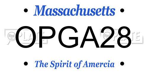OPGA28 Massachusetts License Plate