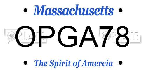 OPGA78 Massachusetts License Plate