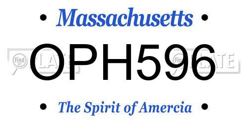 OPH596 Massachusetts License Plate