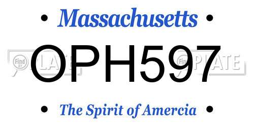 OPH597 Massachusetts License Plate