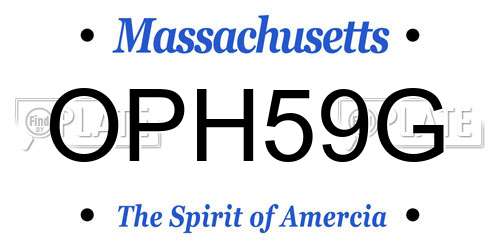 OPH59G Massachusetts License Plate