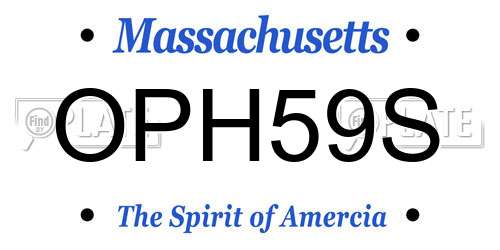 OPH59S Massachusetts License Plate