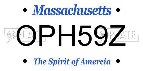 OPH59Z Massachusetts License Plate