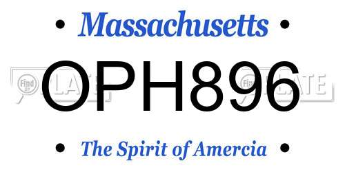 OPH896 Massachusetts License Plate