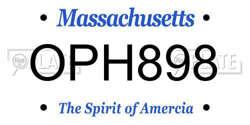 OPH898 Massachusetts License Plate