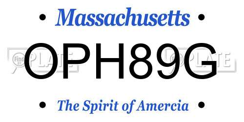 OPH89G Massachusetts License Plate