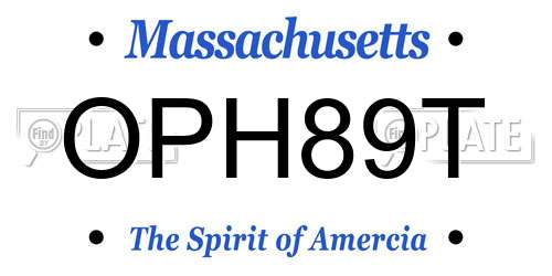 OPH89T Massachusetts License Plate