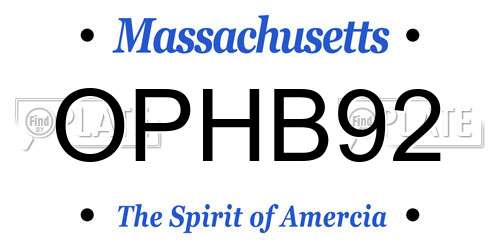 OPHB92 Massachusetts License Plate