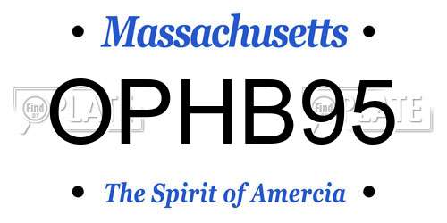 OPHB95 Massachusetts License Plate