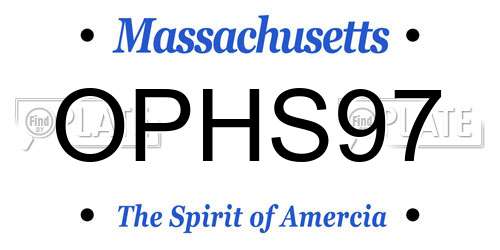 OPHS97 Massachusetts License Plate