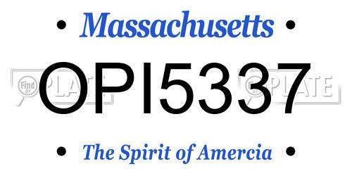 OPI5337 Massachusetts License Plate