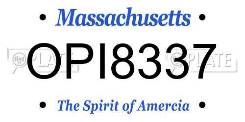 OPI8337 Massachusetts License Plate