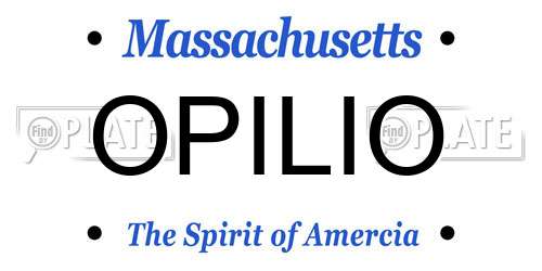 OPILIO Massachusetts License Plate