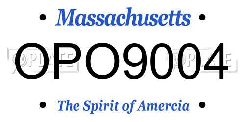 OPO9004 Massachusetts License Plate