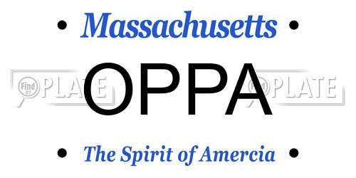 OPPA Massachusetts License Plate