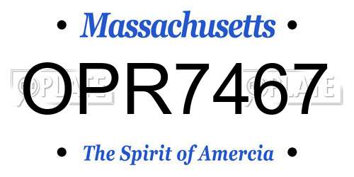 OPR7467 Massachusetts License Plate