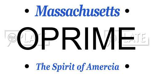 OPRIME Massachusetts License Plate