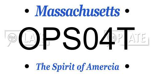 OPS04T Massachusetts License Plate