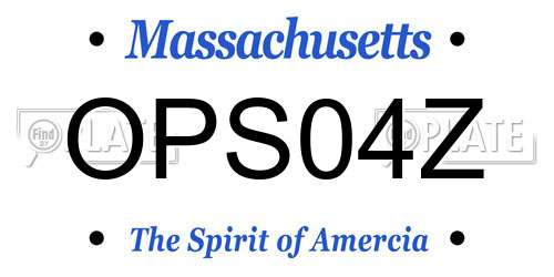 OPS04Z Massachusetts License Plate