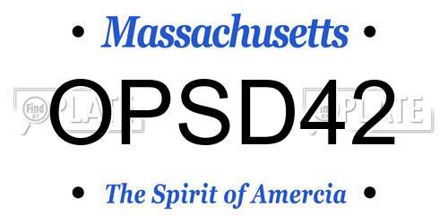 OPSD42 Massachusetts License Plate