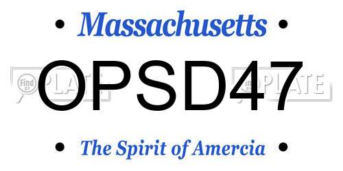 OPSD47 Massachusetts License Plate