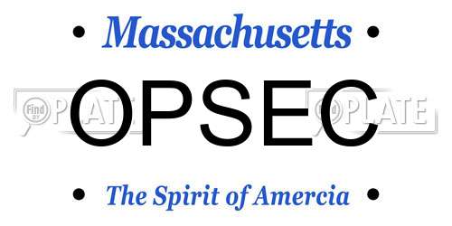 OPSEC Massachusetts License Plate