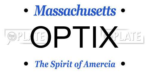 OPTIX Massachusetts License Plate