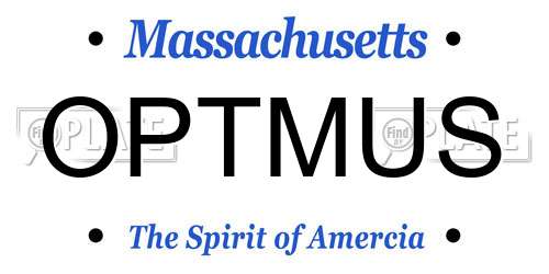 OPTMUS Massachusetts License Plate