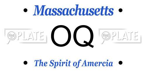 OQ Massachusetts License Plate