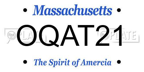 OQAT21 Massachusetts License Plate