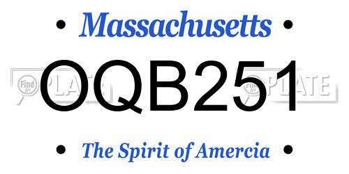 OQB251 Massachusetts License Plate