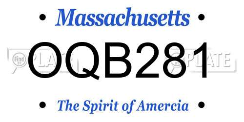 OQB281 Massachusetts License Plate