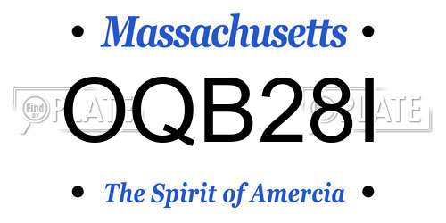 OQB28I Massachusetts License Plate
