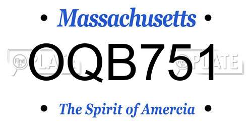 OQB751 Massachusetts License Plate