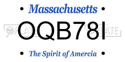 OQB78I Massachusetts License Plate