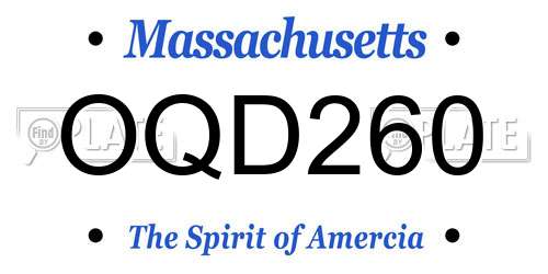 OQD260 Massachusetts License Plate