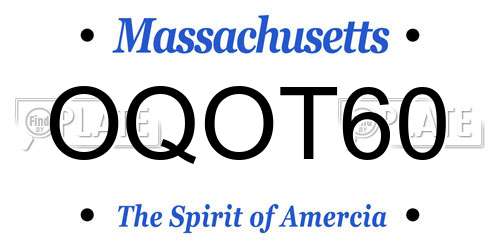 OQOT60 Massachusetts License Plate
