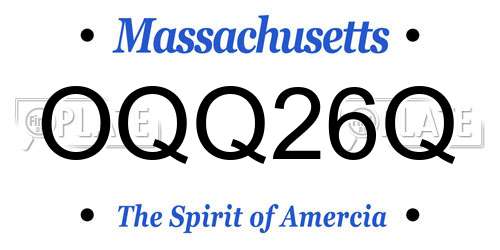 OQQ26Q Massachusetts License Plate