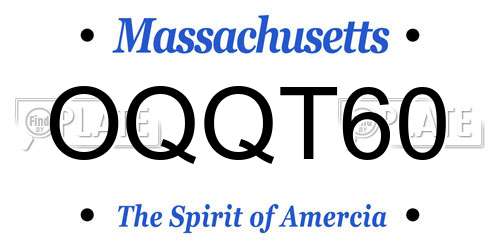 OQQT60 Massachusetts License Plate