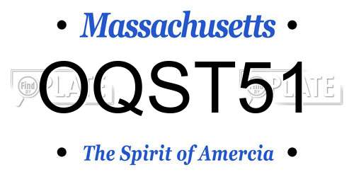 OQST51 Massachusetts License Plate